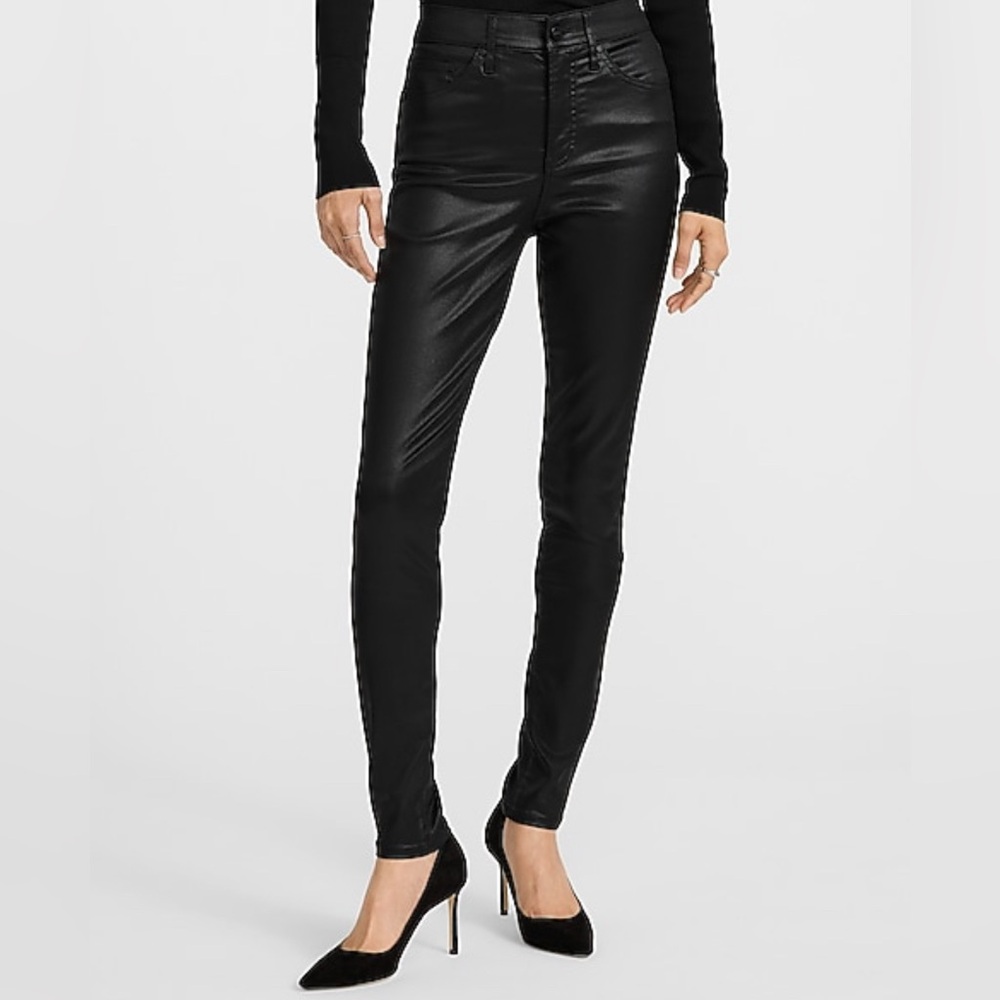 Express Black Coated Skinny Jeans